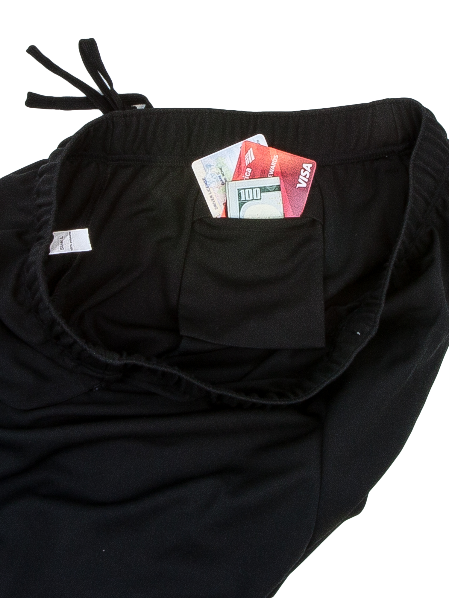 B2BODY Invisible Zipper Pocket and Hidden Stash Pocket, Drawstring Mens