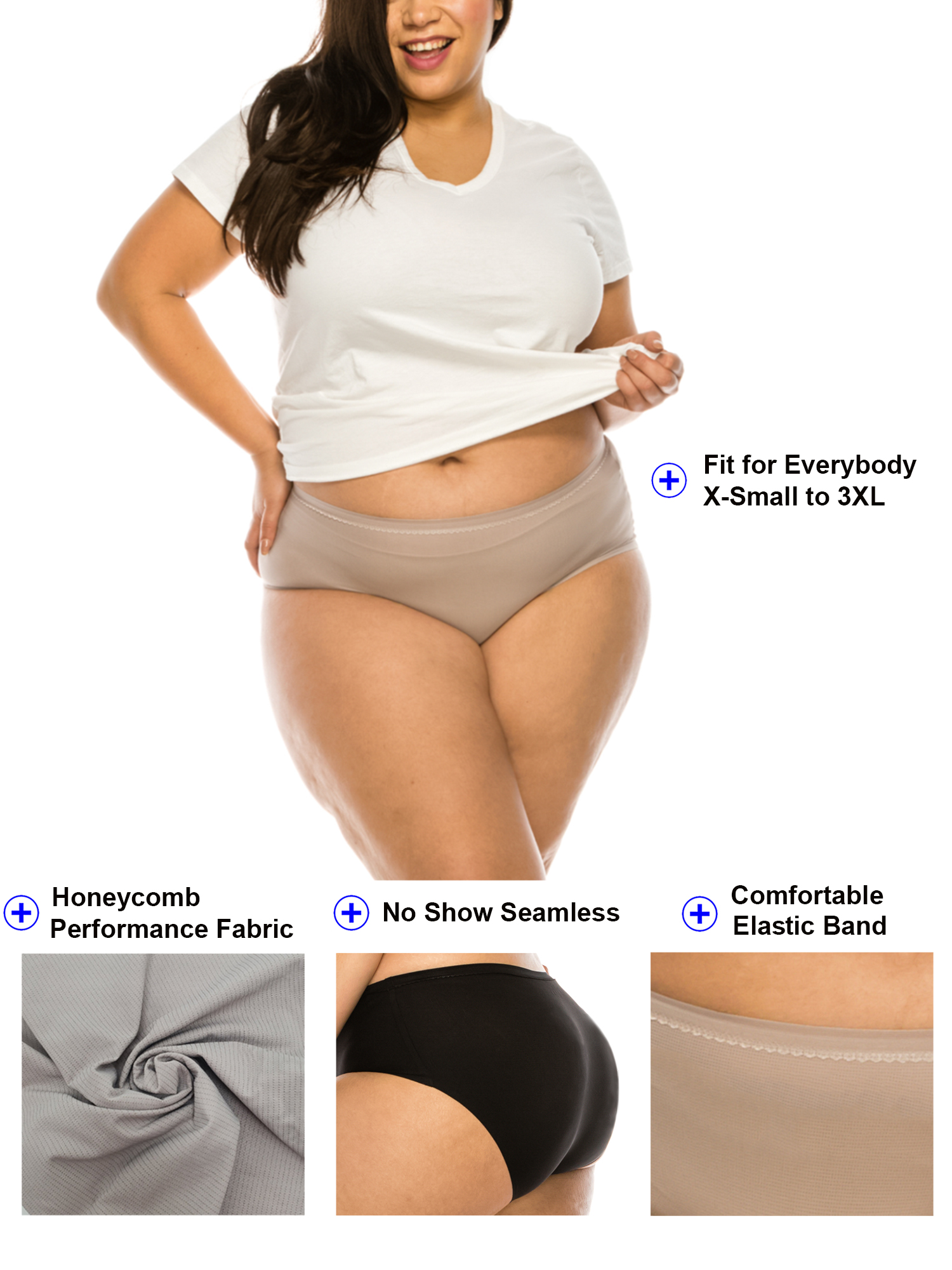 B2BODY Seamless Panties for Women Super Breathable Briefs XS-3X Plus Size 4 Pack | eBay