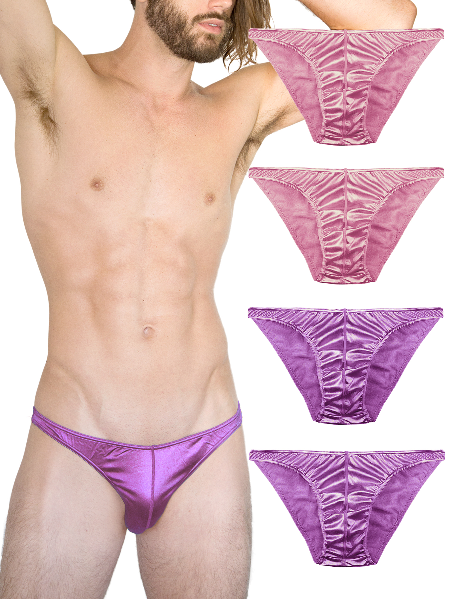 Mens Satin Bikini Briefs Panties Small to 3XL Silky Sexy